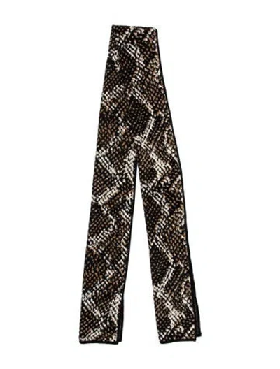 Pre-owned Diane Von Furstenberg Printed Scarf In Black