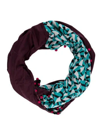 Pre-owned Diane Von Furstenberg Printed Scarf In Blue
