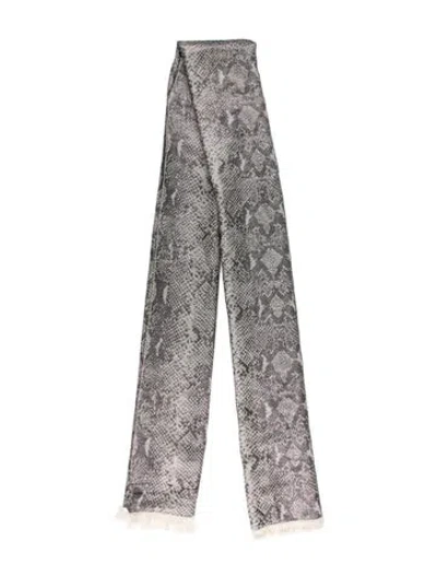 Pre-owned Diane Von Furstenberg Printed Scarf In Gray