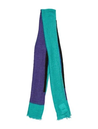 Pre-owned Diane Von Furstenberg Printed Scarf W/ Tags In Blue