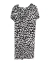 Diane Von Furstenberg Printed Short Sleeve Dress In Black And White Viscose In Black