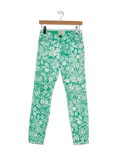 Pre-owned Diane Von Furstenberg Printed Skinny Leg Pants In Green