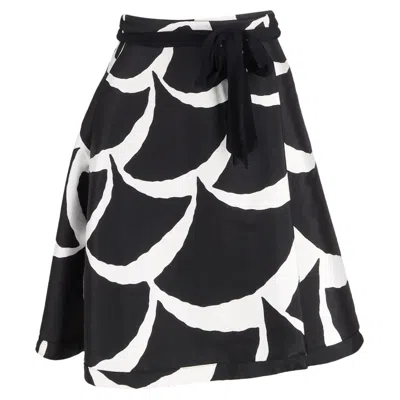 Diane Von Furstenberg Printed Skirt In Black Polyester