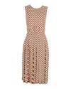 Diane Von Furstenberg Printed Sleeveless Dress In Multicolor Polyester In Multi