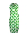 Diane Von Furstenberg Printed Sleeveless Wrap Dress In White Print Silk In White