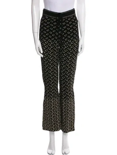 Pre-owned Diane Von Furstenberg Printed Sweatpants In Black