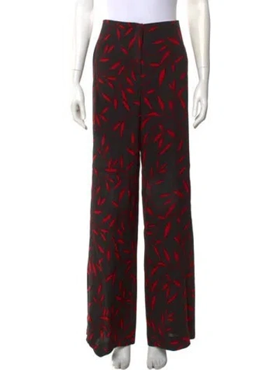 Pre-owned Diane Von Furstenberg Printed Wide Leg Pants In Multi