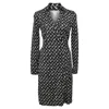 Diane Von Furstenberg Printed Wrap Dress In Black Silk In Black