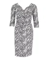 Diane Von Furstenberg Printed Wrap Dress In Black Silk In Black