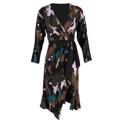 Diane Von Furstenberg Printed Wrap Dress In Multicolor Viscose