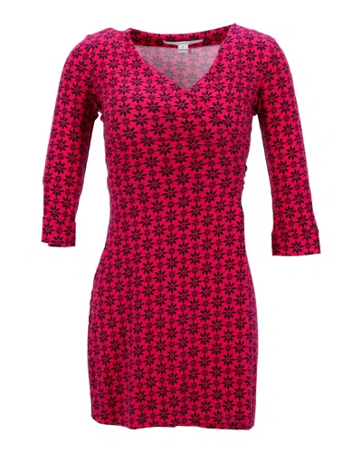 Diane Von Furstenberg Printed Wrap Dress In Red Cotton