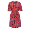 Diane Von Furstenberg Printed Wrap Dress In Red Silk In Multi