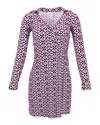 Diane Von Furstenberg Printed Wrap Dress In Red Viscose In Red