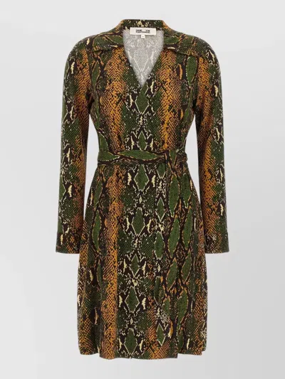 Diane Von Furstenberg Printed Wrap Midi Dress In Multi