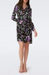 Diane Von Furstenberg Prita Belted Floral-print Shirtdress In Tulip Fields Violet Lg