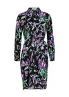 Diane Von Furstenberg Prita Belted Floral-print Shirtdress In Black