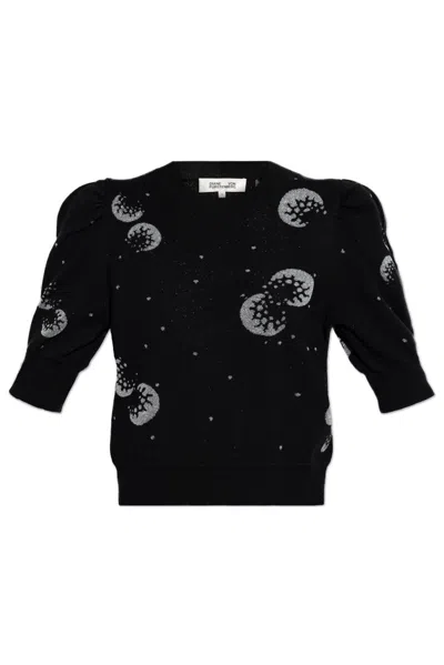 Diane Von Furstenberg Graphic-print Jumper In Black