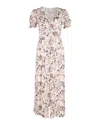 Diane Von Furstenberg Puffed Sleeve Floral Midi Dress In Rose Pink Silk In Pink