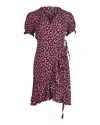 Diane Von Furstenberg Puffed Sleeve Wrap Dress In Pink Floral Print Viscose In Pink