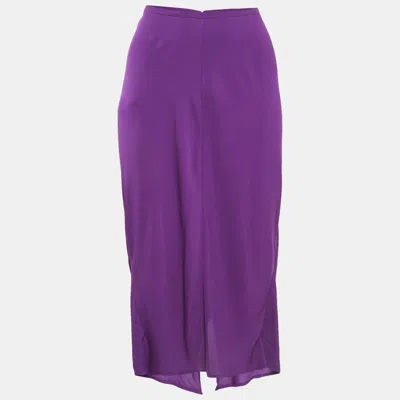 Pre-owned Diane Von Furstenberg Purple Midi Skirt M