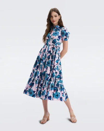 Diane Von Furstenberg Frankie Tiered Floral-print Stretch-cotton Midi Dress In Fantasia