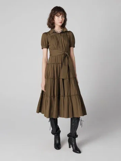 Diane Von Furstenberg Queena Dress In Dark Olive