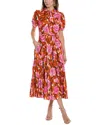 Diane Von Furstenberg Queena Floral-print Cotton-blend Poplin Midi Shirt Dress In Green