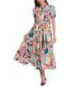 Diane Von Furstenberg Paddy Puff-sleeve Floral-print Midi Shirtdress In White