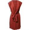 Diane Von Furstenberg Reara Draped Dress In Red Silk In Red
