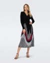 Diane Von Furstenberg Reiko Ribbed Faux-wrap Colorblock Midi Dress