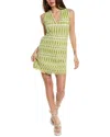 Diane Von Furstenberg Reilly Jacquard Mini Sweater Dress In Yellow