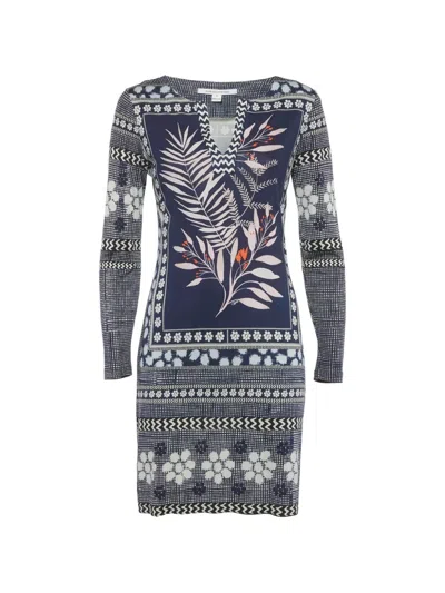 Pre-owned Diane Von Furstenberg Reina Midi Botanical-print Dress In Blue