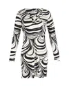Diane Von Furstenberg "reina" Printed Mini Dress In Black And White Cotton In Multi