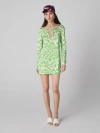 Diane Von Furstenberg Reina Silk Jersey Dress In Kupang Green And Palm Geo Green