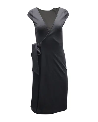 Diane Von Furstenberg , Reversible Sleeveless Wrap Dress In Black Cotton