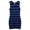 Diane Von Furstenberg Rigmora Striped Bodycon Dress In Blue Wool Blend In Blue