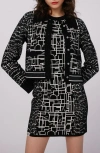 Diane Von Furstenberg Riva Knitted Jacquard Cardigan In Dvf Logo/leopard Black