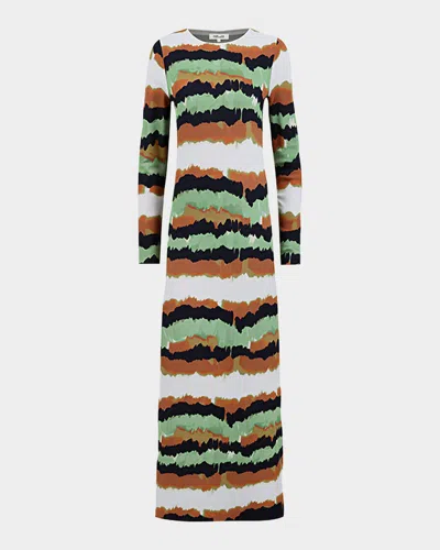 Diane Von Furstenberg Robin Watercolor-print Column Maxi Dress