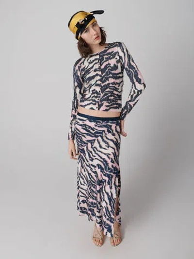 Diane Von Furstenberg Roma Cardigan In Palace Tiger Printed