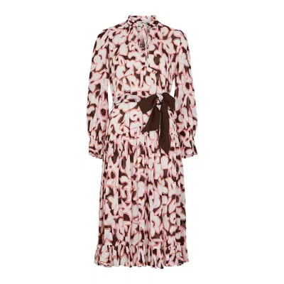 Diane Von Furstenberg Rome Printed Jacquard Chiffon Midi Dress In Brown