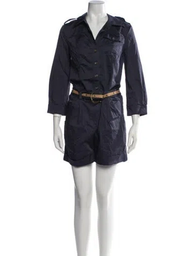 Pre-owned Diane Von Furstenberg Romper In Blue