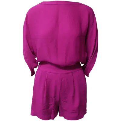 Pre-owned Diane Von Furstenberg Romper In Purple Silk