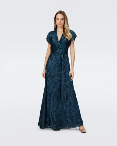 Diane Von Furstenberg Roselin Faux Wrap Dress In Blue