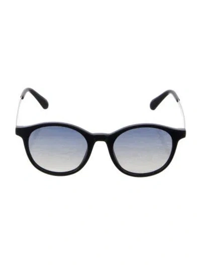 Pre-owned Diane Von Furstenberg Round Gradient Sunglasses In Black