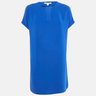 Pre-owned Diane Von Furstenberg Royal Blue Crepe Oversized Mini Kora Dress S