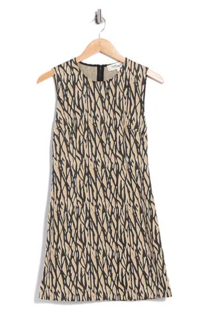 Diane Von Furstenberg Ruby Shift Dress In Shadow Twig Small Warm Sand