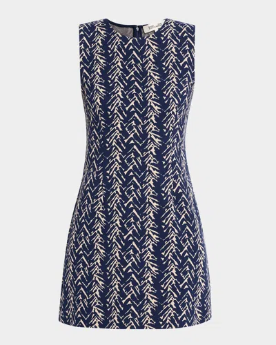 DIANE VON FURSTENBERG RUBY SLEEVELESS ABSTRACT INTARSIA MINI DRESS