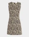DIANE VON FURSTENBERG RUBY SLEEVELESS ABSTRACT INTARSIA MINI DRESS