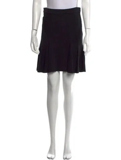 Pre-owned Diane Von Furstenberg Ruffle Embellishment Mini Skirt In Black