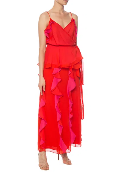 Diane Von Furstenberg Ruffled Skirt In Red